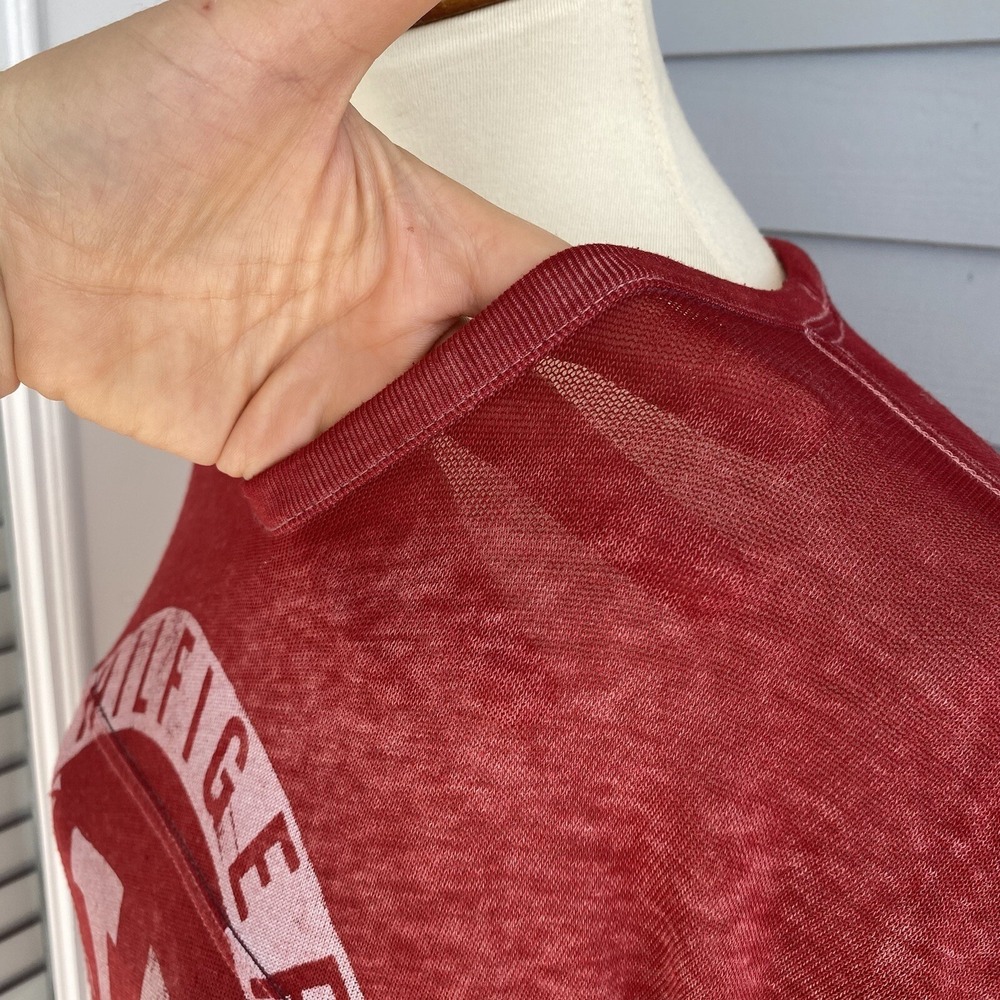 Tommy Hilfiger 1985 New York Men XL Shirt T-shirt Short Sleeve Red Knit Pullover - Picture 9 of 12